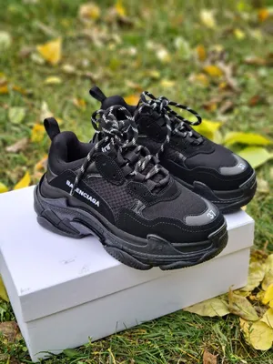 Triple S Rubber Sneakers - Balenciaga - Black - Vegan Leather