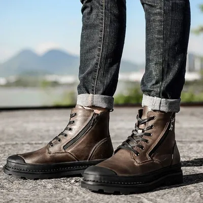 DM406 Leather Ankle Boots Men's Casual Shoes Botas | Touchy Style