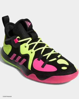 GZ2955 Кроссовки баскетбольные Adidas Harden Stepback 2 черный, салатовый,  розовый мужчины цвет черный, салатовый, розовый
