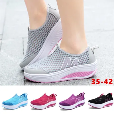 Купить Новые летние женские туфли для фитнеса среднего возраста, бесплатная  спортивная обувь для ленивых занятий, обувь-качалка, 5 цветов | Joom