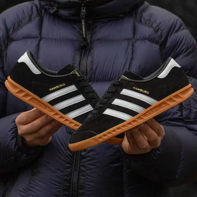 Кроссовки Adidas Hamburg голубые с белым купить