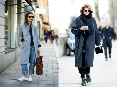 Пальто с кроссовками: выбор креативных и уверенных в себе леди | Мода от  Кутюр.Ru