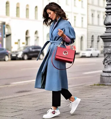 Сочетание пальто+кроссовки - 21 стильных образов для весны 2018 года |  Осенние уличные стили, Одежда, Стиль