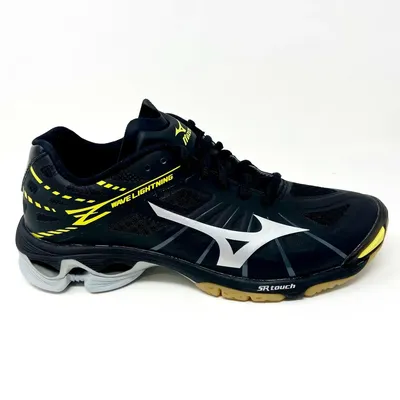 Mizuno Wave Lightning Z Black Silver Yellow Womens Traction Volleyball  Shoes | eBay