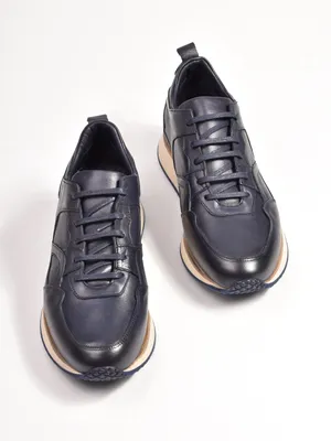 Мужские кроссовки из натуральной кожи Chewhite тёмно-синего цвета купить в  Казани от производителя |Сhewhite