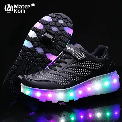 Кроссовки на колесиках со светодиодной подсветкой, размеры 28-43 |  AliExpress