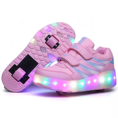 Детские кроссовки на колесиках для девочки розовые NVN349-3 в  интернет-магазине Ekakids