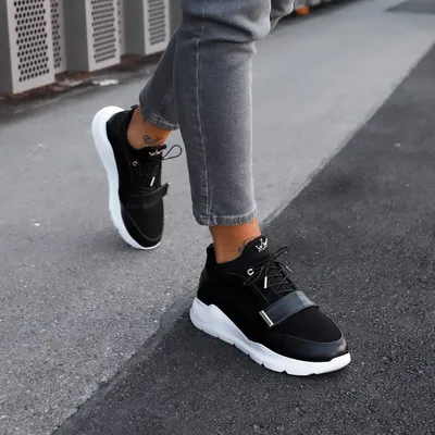 Женские кроссовки на массивной платформе, белые/черные | AliExpress