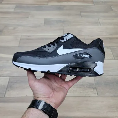 Серые с чёрным подростковые и мужские кроссовки Найк Эйр Макс 90 | Nike Air  Max 90 Gray Black White в sport365shoes.by интернет-магазине, в Минске, в  наличии