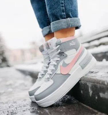 ❄️ЗИМНИЕ❄️ женские кроссовки Nike Air Force Shadow white/pink grey high fur  | Женские кроссовки nike, Женские кроссовки, Кроссовки