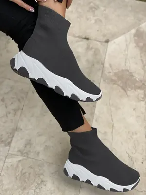 Баленсиага Speed 2.0 sock кроссовки женские черные на белой подошве -  купить по низкой цене