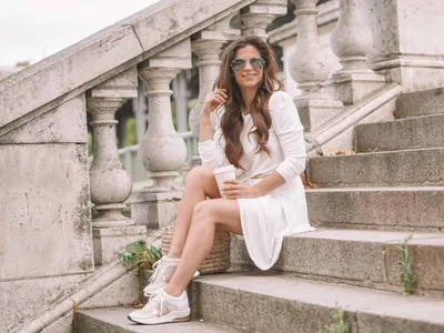 How To Wear Sneakers With A Dress • Petite in Paris