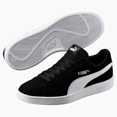 Кеды Puma Smash v2 | Цвет: Черный | Puma Black-Puma White-Puma Silver | Puma  | Арт: 364989_01