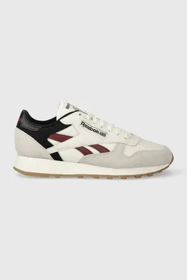 Кроссовки Reebok Classic Leather (Арт.100025108) Бежевый/Синий/Чёрный,  цвет: Бежевый - купить в Санкт-Петербурге с доставкой: цена, фото, описание  - интернет-магазин footboxshop.ru