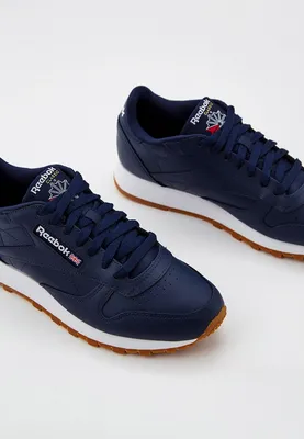 Кроссовки Reebok CLASSIC LEATHER, цвет: синий, RTLABK224101 — купить в  интернет-магазине Lamoda