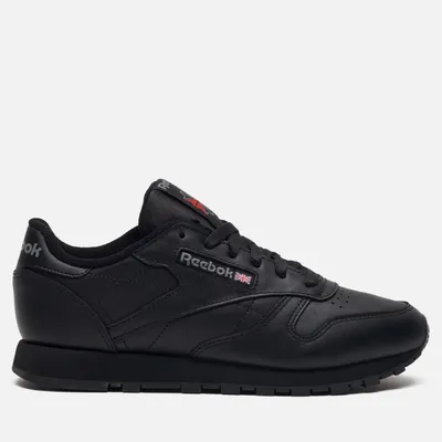 Кроссовки мужские Reebok Classic Leather черные 9.5 US - купить в Москве,  цены на Мегамаркет