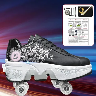 Роликовые кроссовки светящиеся, в стиле Heelys. 2 ролика, USB зарядка.  Новинка. белые (N-00744) (ID#882383094), цена: 2399 ₴, купить на Prom.ua