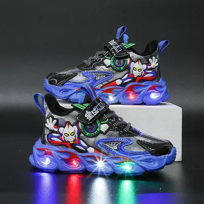 2023 светящаяся обувь для мальчиков, кроссовки с подсветкой, детская обувь  со светодиодной подсветкой с героями мультфильмов, Tide – лучшие товары в  онлайн-магазине Джум Гик