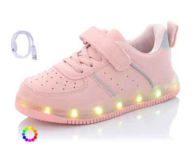 Детские светящиеся кроссовки, USB 37 размер, 11 режимов LED подсветки,  супинатор, 107-93-371