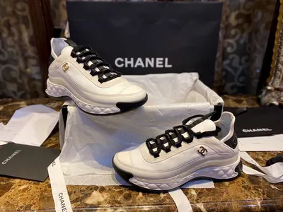 Chanel Black and White Sneakers - Designer WishBags