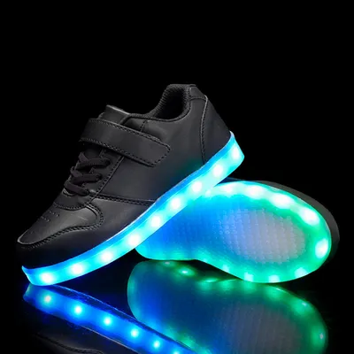 Черные светящиеся кроссовки детские N-101-2 в интернет-магазине Ekakids