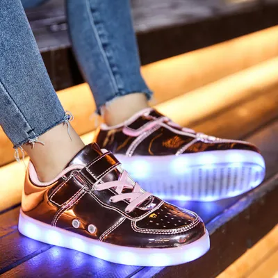 Детские кроссовки со светодиодной подсветкой, для мальчиков и девочек,  светящиеся, на подошве, размеры 21-30 | AliExpress