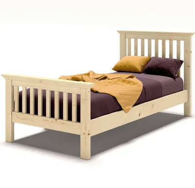 Купить Кровать односпальная 90х200 с изножьем из массива дерева Прованс  КР-02 в интернет-магазине Wooden-World