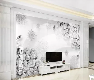 Wellyu обои домашний декор на заказ обои элегантные модные алмазные  тисненые цветы современные мечтательные 3D фоновые стены | AliExpress