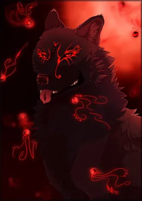 Чёрный волк с красными глазами арт - 69 фото