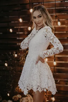 Daniela Short Lace Boho Wedding Dress | Dreamers and Lovers