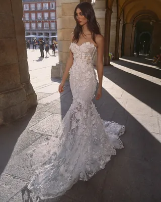 Carrie | Lace Strapless Trumpet Corset Wedding Gown - Encanto - Bridal  Dresses - Galia Lahav