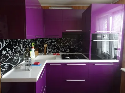 кухни фиолетового цвета угловые фото