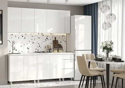 Кухня Модерн New 2.0 м белый / белый глянец бруно купить в Москве по цене  26 690 ₽ в магазине мебели НОНТОН.РФ