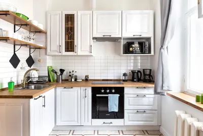 Угловая кухня в скандинавском стиле - 66 фото