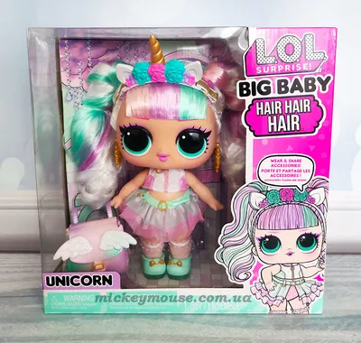 Купить Мега-кукла ЛОЛ серии Big Baby Hair Hair - Единорог L.O.L. Surprise  Big Baby Totally Hair Doll Unicorn 579717, цена 2650 грн — Prom.ua  (ID#1658844352)