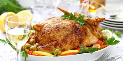 Курица фаршированная яблоками — пошаговый рецепт с фото и описанием  процесса приготовления блюда от Петелинки.