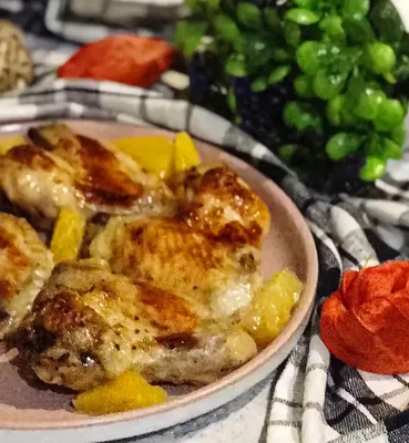 Курица с ананасами в духовке для праздничного стола - рецепт автора Марина  Алексеева 💫Амбассадор