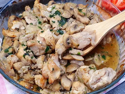Курица с грибами в фольге в духовке — рецепт с фото пошагово