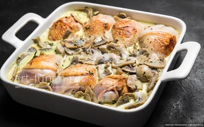 Куриные ножки с грибами в сливочном соусе пошаговый рецепт с фото