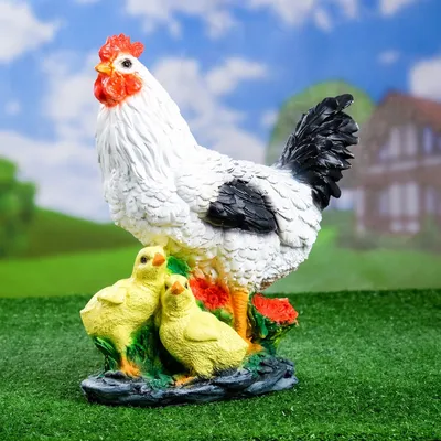 Фигура садовая Курица с цыплятами 30 см купить недорого в интернет-магазине  товаров для сада Бауцентр