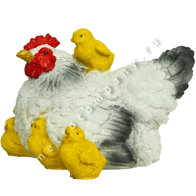 Фигура садовая Курица с 3-я цыплятами купить по цене 1.750,00 руб. руб. в  Москве в питомнике растений Южный