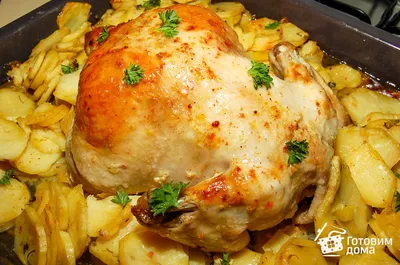 Оочень вкусная,сочная запеченная курица с картофелем в духовке!!! - YouTube
