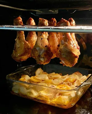 Курица с картошкой в духовке — пошаговый рецепт с фото и описанием процесса  приготовления блюда
