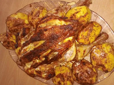 Курица целиком с картошкой в духовке - рецепты с фото