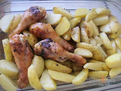 Курица кусочками с картошкой в духовке