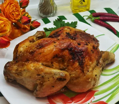 Курица, запечённая целиком в духовке - рецепт автора Светлана Лыжина ❗  Амбассадор