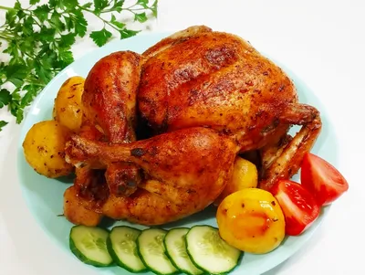 Курица в духовке целиком на банке рецепт с фото пошагово - 1000.menu
