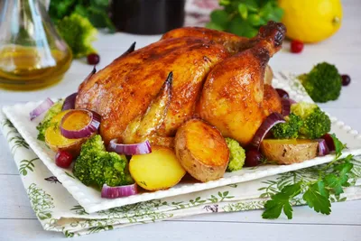 Курица с хрустящей корочкой запеченная в духовке целиком рецепт с фото  пошагово и видео - 1000.menu