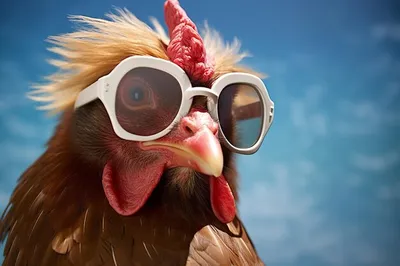 Гламурная курица в очках в …» — создано в Шедевруме
