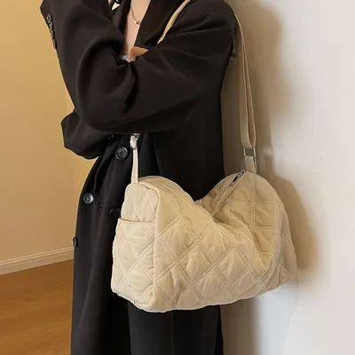 Квадратные сумки через плечо для женщин, модные дамские сумочки в форме  подушки, Дизайнерские повседневные однотонные сумки с нитками для женщин /  Женские сумки